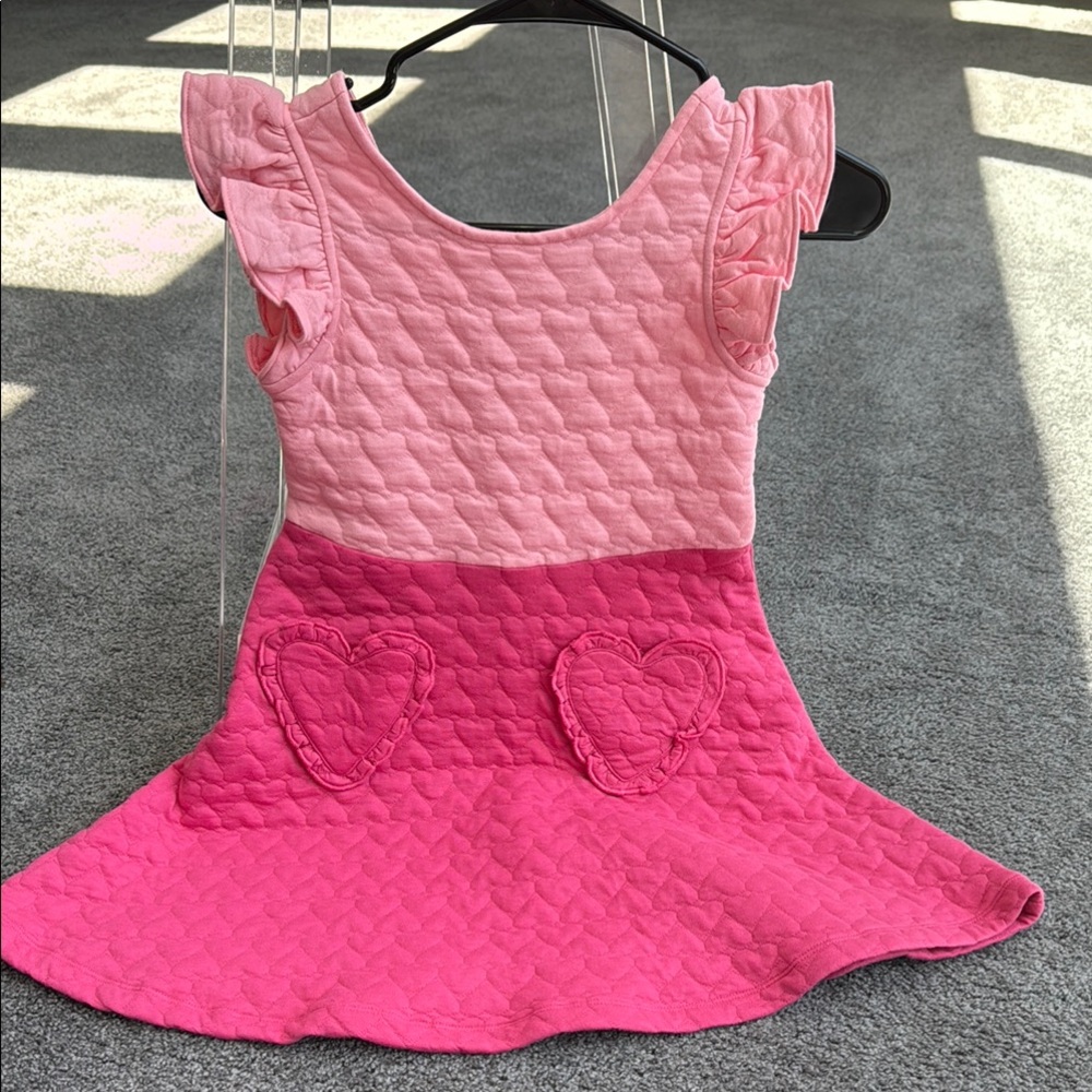 Janie and Jack Pink Fit and Flare Dress with Flutter Sleeves